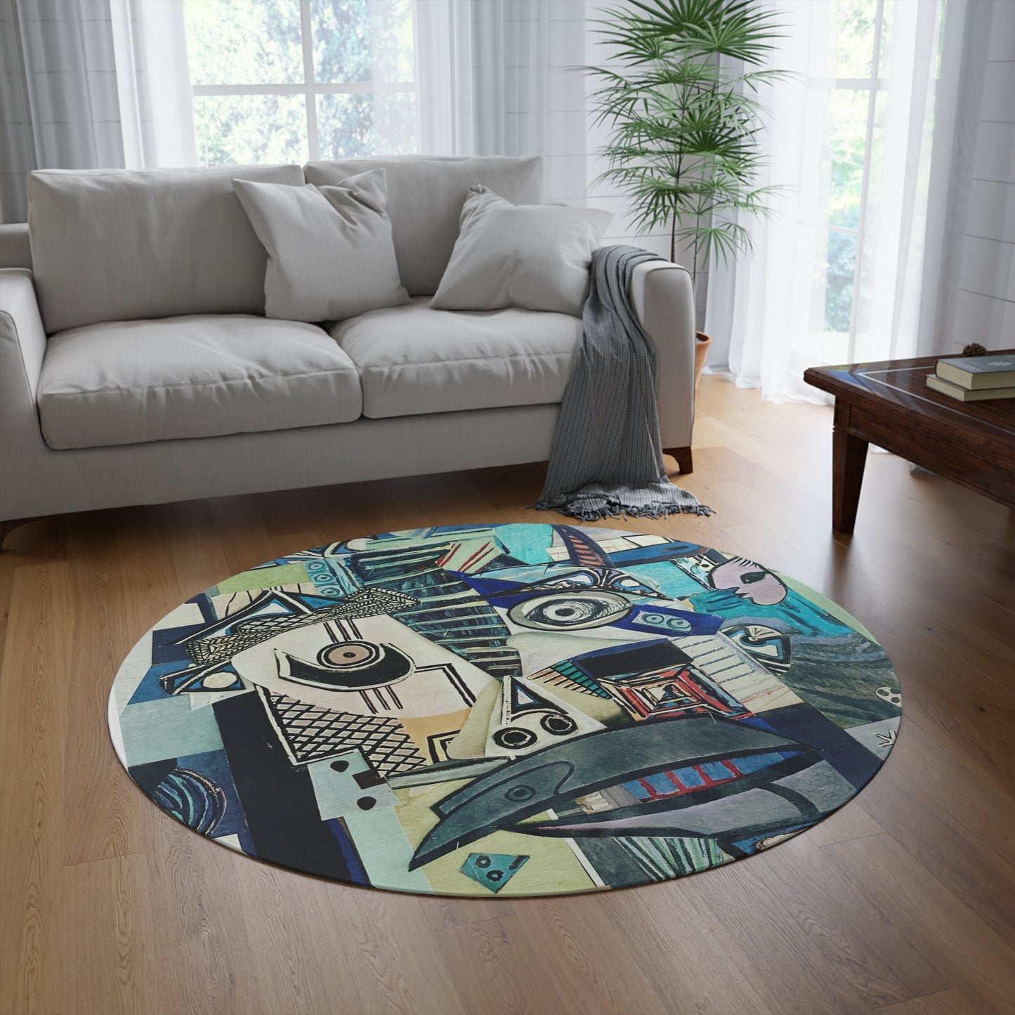 Round Absract Rug
