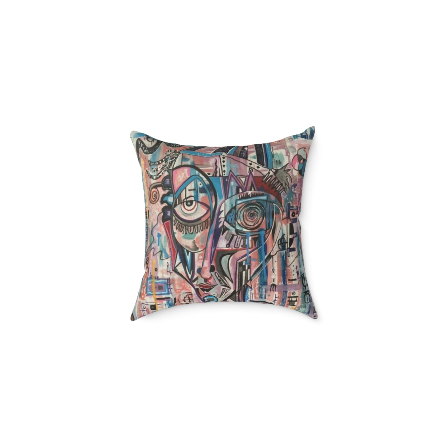 Square Abstract Art Poly Canvas Pillow