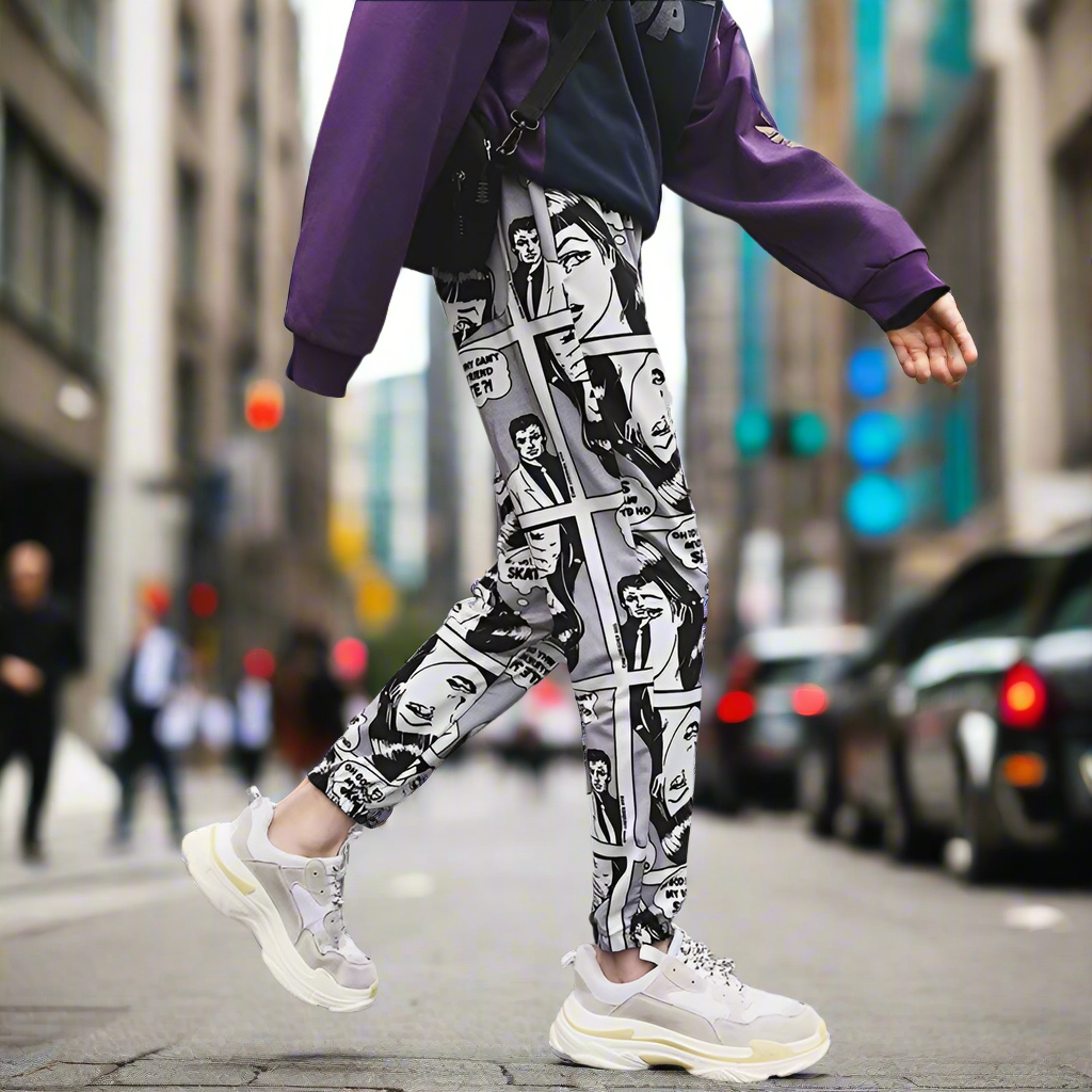 Cartoon Comic Print Pants