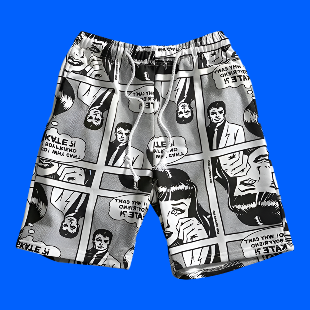 Cartoon Comic Print Pants