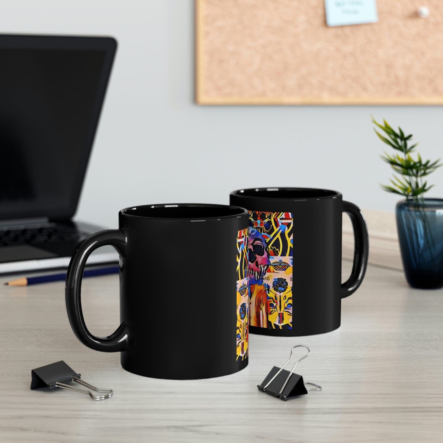 Skull Art 11oz Black Mug