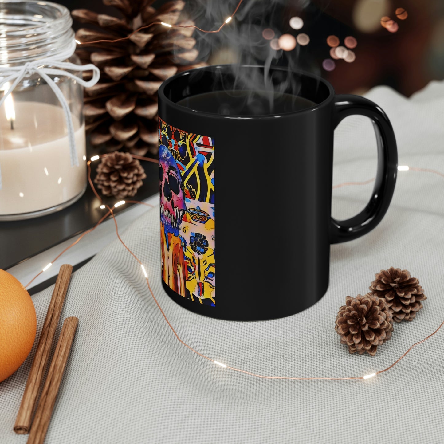 Skull Art 11oz Black Mug