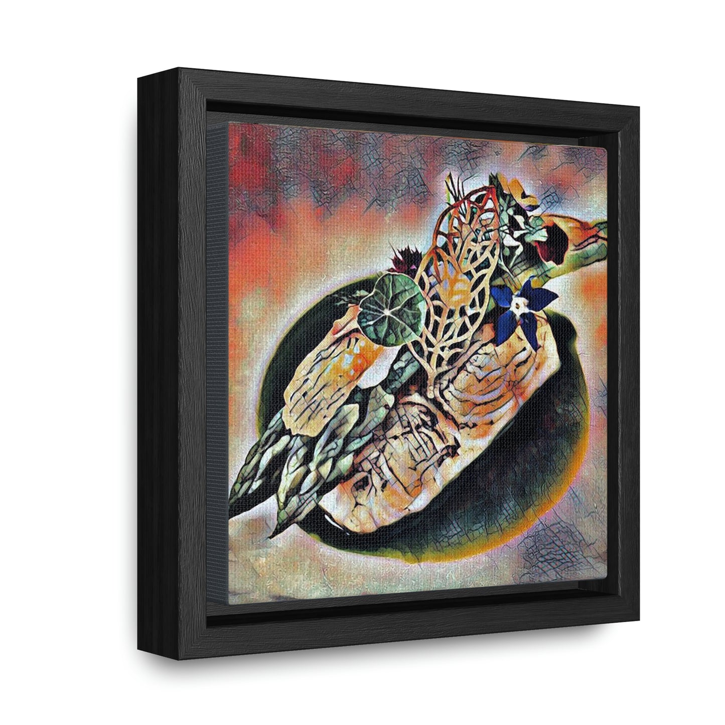 Fillet of Salmon, Asparagus, Micro Herb Gallery Canvas Wraps, Square Frame