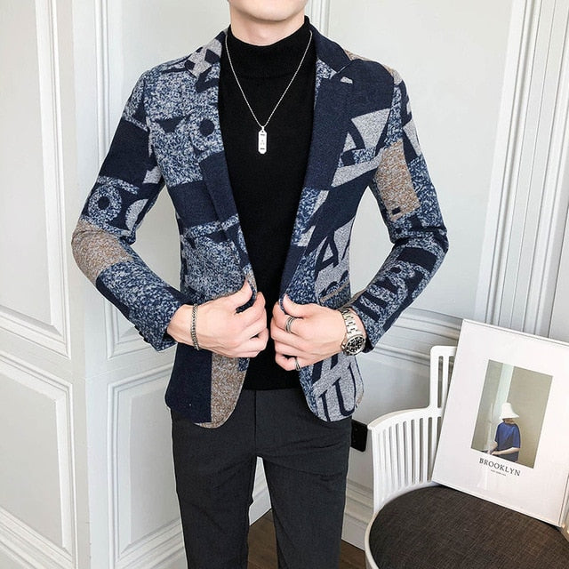 WoolBlend Tweed Mens Blazer