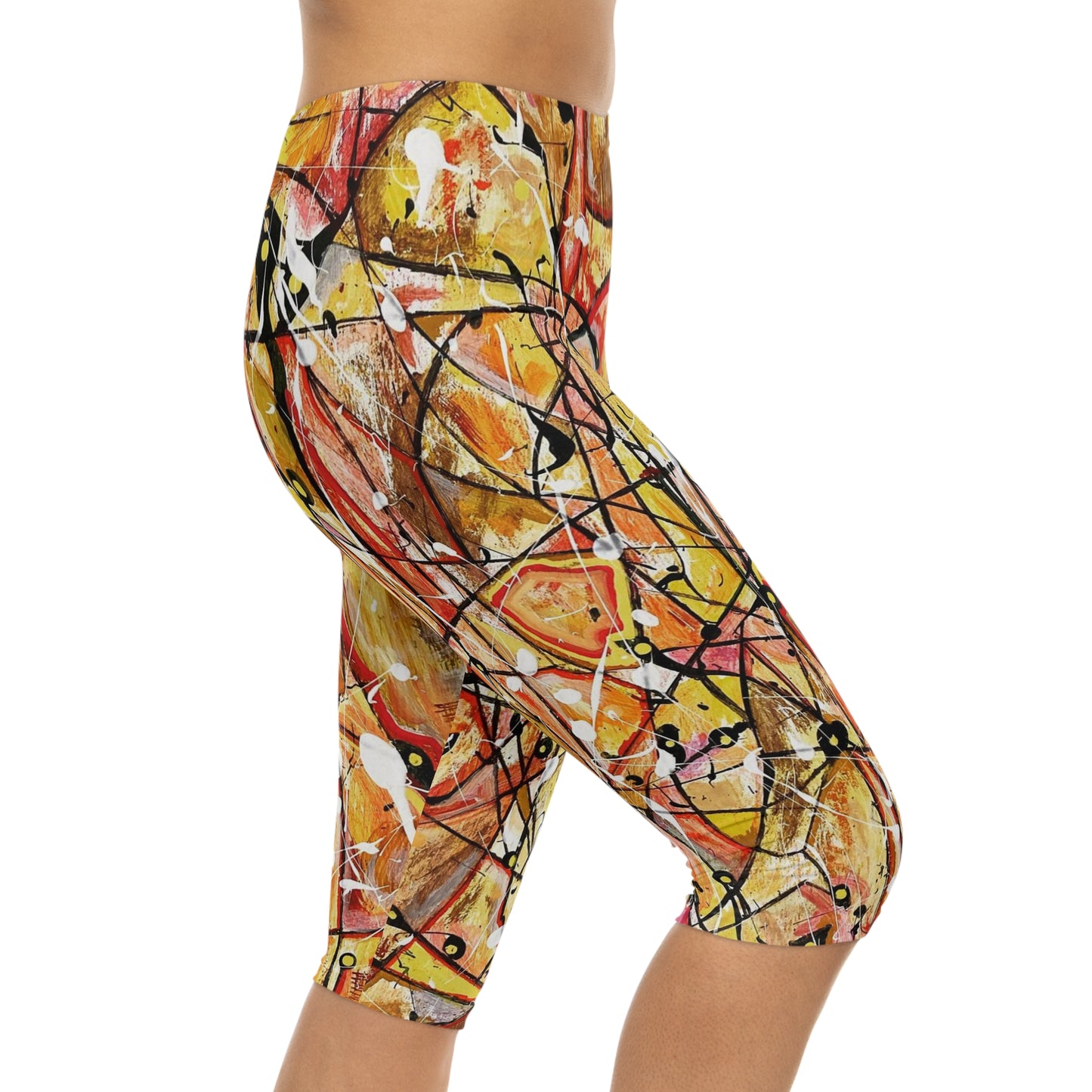 Women's Leggings - Casual Sports Fire Colours Comfortable Capri Pants