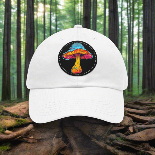 Dad Hat with Leather Patch (Round)