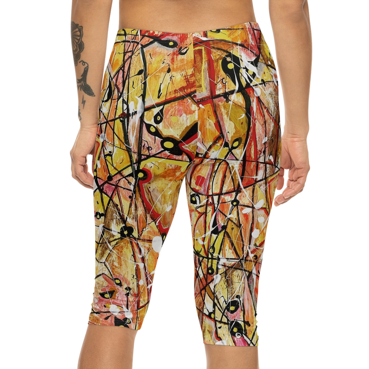 Women's Leggings - Casual Sports Fire Colours Comfortable Capri Pants