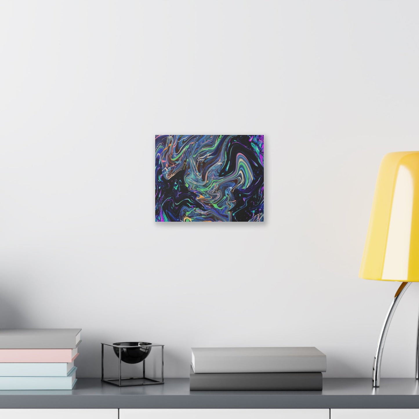 Abstract Neon Marble Canvas Wall Art — Psychedelic Swirl Stretched Canvas
