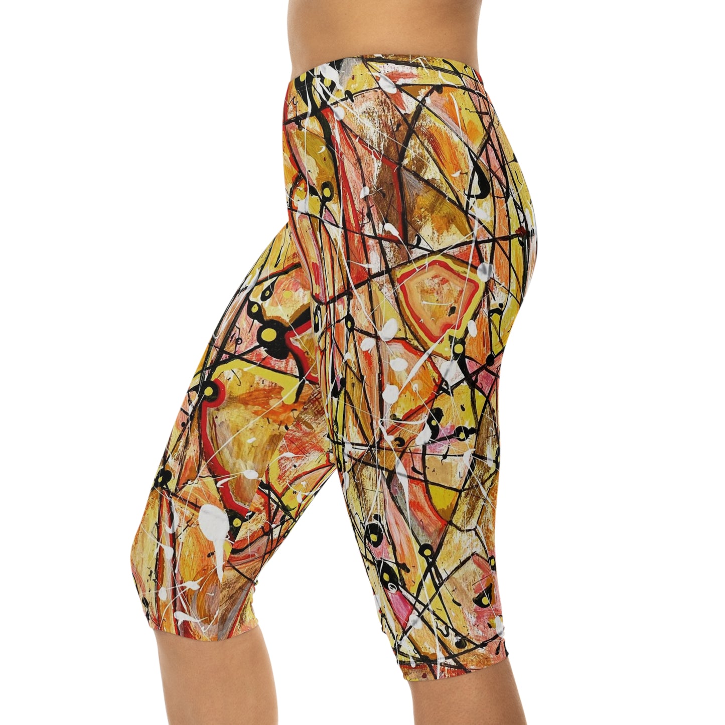 Women's Leggings - Casual Sports Fire Colours Comfortable Capri Pants