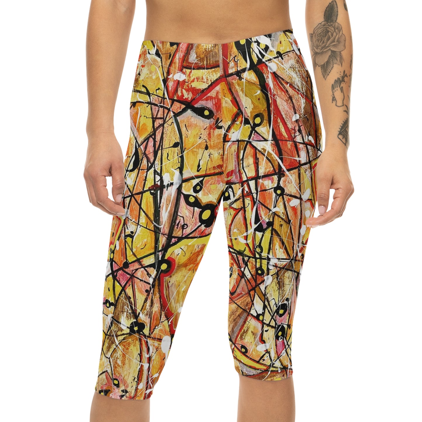 Women's Leggings - Casual Sports Fire Colours Comfortable Capri Pants