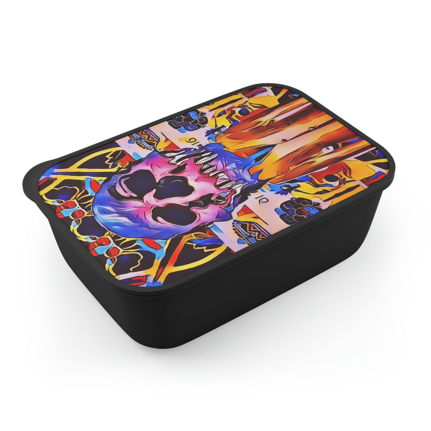 Skull Art PLA Bento Box with Band and Utensils