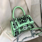 Graffiti painted leather crossbody bag