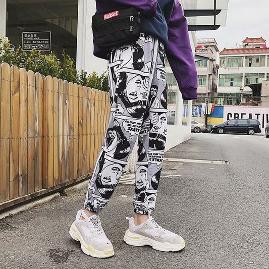 Cartoon Comic Print Pants