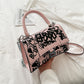 Graffiti painted leather crossbody bag